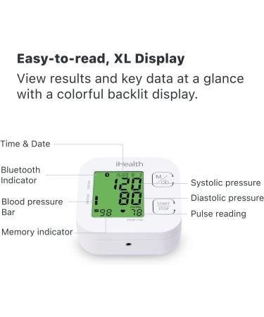 iHealth Track Smart Upper Arm Blood Pressure Monitor with Adjustable Cuff - Bluetooth and App-Enabled - Buy Online on GoSupps.com