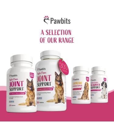 Pawbits 120 Adult Senior Dog Hip & Joint Supplements for Older Mature Dogs. High Strength Green Lipped Mussel Supplement for Elderly Dogs with Stiff Joints - Glucosamine Vitamin C & E 120 tablets - Buy Online on GoSupps.com