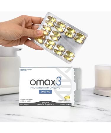 Omax3 Pro-Strength Ultra-Pure Omega-3 Fish Oil - 1000 mg - Maximum Professional Joint & Muscle Support - EPA DHA - NSF Certified - 60/per Softgel Blister (Pack of 2) 120 Count (Pack of 2) - Buy Online on GoSupps.com