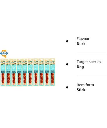 GoodBoy 10 X 70G MEGA CHEWY TWIST WITH DUCK 100% NATURAL DOG CHEW TREAT STICK 05767 - Buy Online on GoSupps.com