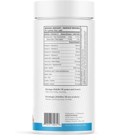 Nova Pharma DIVA Gummy Vitamins - Vegan Gluten-Free Biotin Supplement Soft Chewable Multivitamin Gummies Maintains Strong Bones Gives Radiant Skin and Strengthens Hair & Nails - 60 Gummies - Buy Online on GoSupps.com