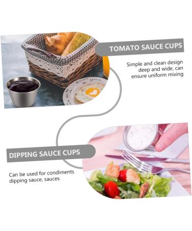 Zerodeko 12 Pcs Stainless Steel Sauce Cup Soy Sauce Mustard 6X4.4CMx2pcs Silverx2pcs - Buy Online on GoSupps.com