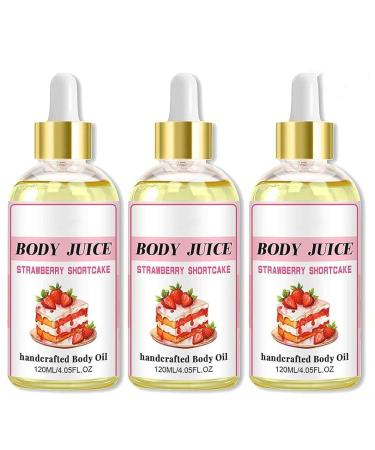 IFFANY Strawberry Shortcake Body Juice Oil, Strawberry Scented Body Oil Body Juice Oil, Body Oil for Women Handmade, Moisturizing with Strawberry Body Oil