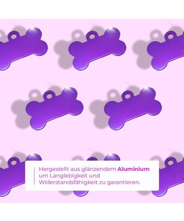 Personalized Bone-Shaped Pendant for Dogs & Cats | Ibera Gifts - Custom Engraved Dog Collars & Neck Bands (Purple) - Buy Online on GoSupps.com