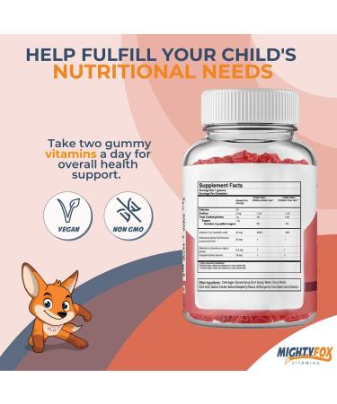 Mighty Fox Kids Elderberry Gummies with Sambucus, Echinacea, Propolis & Vitamin C - 100 Vegan Gummies, Raspberry Flavor - Buy Online on GoSupps.com