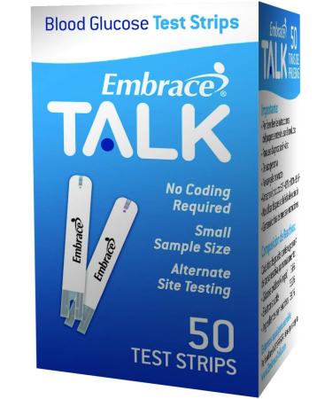 Embrace Talk Blood Glucose Test Strips 50ct - Accurate Diabetes Monitoring - Buy Online on GoSupps.com