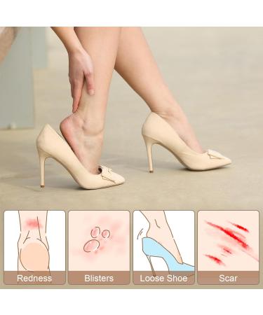 8 Pairs Heel Pads for Shoes - Self-Adhesive Cushions for Men & Women | Stop Heel Slip & Blisters - Pale Apricot & Black - Buy Online on GoSupps.com