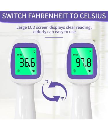 Infrared Forehead Digital Thermometer - Accurate & Fast Non-Contact Measurement | Three Color Backlight Display - Children & Adult Home Health Care - Blue - Buy Online on GoSupps.com