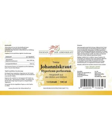 Buy St. John's Wort Tincture 100ml | Premium Hypericum Perforatum Drops | Vegan Dietary Supplement from Austria | 1:4 Extract | High Quality Johanniskraut - Buy Online on GoSupps.com