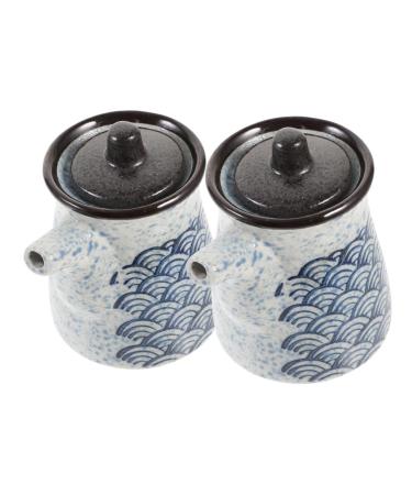 Zerodeko 2pcs Japanese Seasoning Bottle I Am Willow Kitchen Vinegar Bottle Ceramic Vinegar Jars Japanese Vinegar Bottle Vinegar Container Ceramic Oil Bottle Ceramics Soy Sauce Jar 9.50X9.00X8.00CM As Shown 2