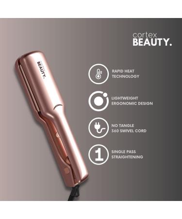 Cortex Beauty Professional Flat Iron | 1.75" Salon Straightener - Rapid Heat Technology for Silky Straight Hair - Rose Gold - Buy Online on GoSupps.com
