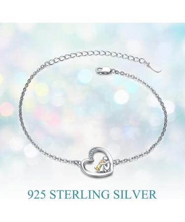 CHENGHONG Animal Women's Bracelet 925 Silver Adjustable Lucky Panda Elephants Cat Cow Dolphin Bracelets Anklet for Girl Kids Daughter Friends Dog Bracelet 2 - Buy Online on GoSupps.com