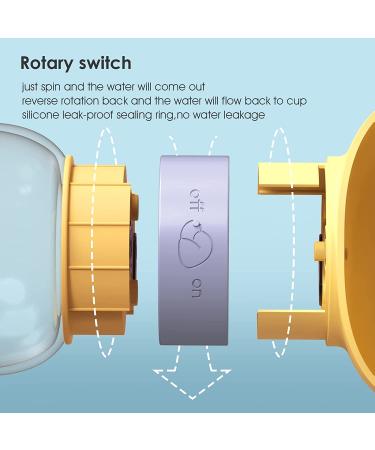 Meren 2-in-1 Portable Dog Water Bottle 19oz Yellow - Leak Proof Dispenser with Food Container for Walking, Hiking, and Travel - Buy Online on GoSupps.com