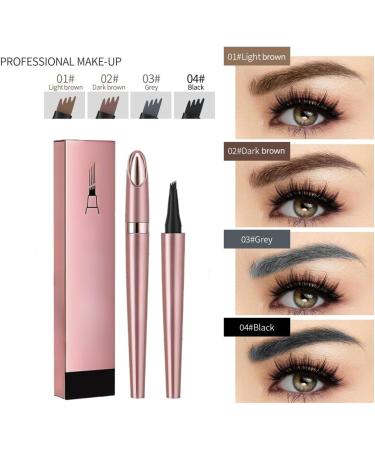 2024 New Magic Eyebrow Pencil - 4 Fork Tip 3D Waterproof Microblading Eyebrow Pencil Contouring Pen Magic Eyebrow Pencil Long-Lasting Natural Fine Stroke Eyebrow Pencil (Light Brown) - Buy Online on GoSupps.com