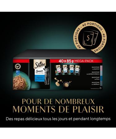 Sheba Sauce Collection Fresh Sachets Wet Food Fish Selection for Adult Cat 4 Varieties 40x85g - Buy Online on GoSupps.com