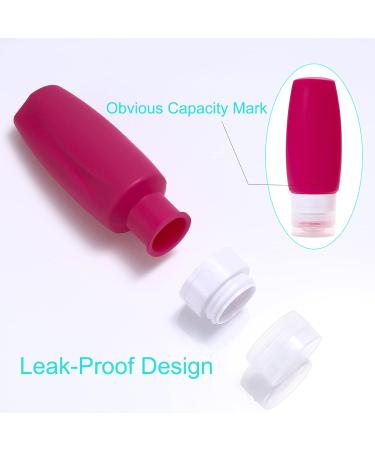 90ml Silicone Travel Bottles Set - BPA-Free Leak-Proof Portable Containers for Toiletries Lotion Shampoo & Conditioner - 4 Pack (Rose Red) - Buy Online on GoSupps.com