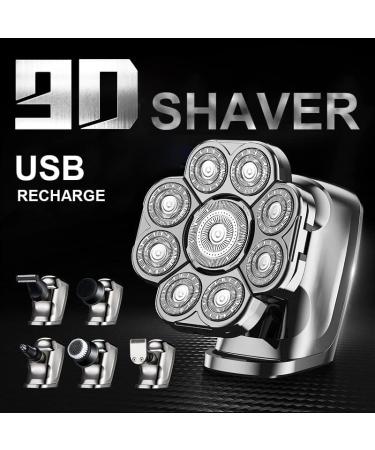 Electric Razor for Men | 9D Shaver for Bald Men | 6-in-1 Grooming Kit with Trimmer & LED Display | Wet/Dry Use - Buy Online on GoSupps.com