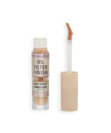 Makeup Revolution IRL Filter Finish Concealer Medium to Full Coverage Matte Finish C10 Medium Skin Tones 6g C10 6 g (Pack of 1)