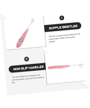 Minkissy Panda Toothbrush for Kids - Soft Mouth Cleaning Oral Care Tool - Pink Baby Travel Toothbrush (1 Pack) - Buy Online on GoSupps.com