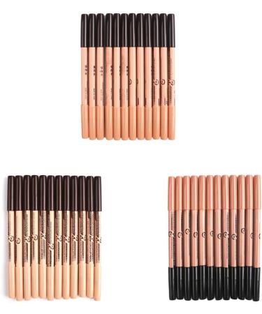  Allayu Set of 12 brown double-ended eyeliner pencils concealer pen smudge-proof makeup professional cosmetics - Buy Online on GoSupps.com