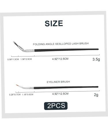 2PCS Eyelash Brush& Angled Eyeliner Brush Double Layer Fiber Folding Angle Scalloped Lash Brush Portable Lash Fan Brush with Smooth Long Handle for Travel - Buy Online on GoSupps.com