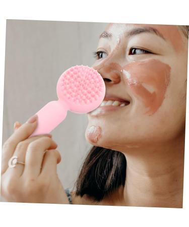 FOYTOKI Silicone Face Brush Silicone Facial Brush Face Scrubber Exfoliator Brush Exfoliate for Face Scrubber Facial Exfoliator Brush Face Silicone Scrubber Silicone Scrubber for Face 11x5cm Pink - Buy Online on GoSupps.com