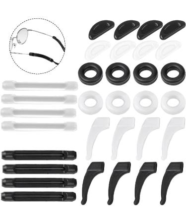 Timripri 16 Pairs Anti-Slip Silicone Glasses Holders - Elastic Ear Pads & Hooks for Reading Glasses & Sunglasses (Black & White) - Buy Online on GoSupps.com