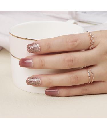 10sheets Nail Stickers Full Nail Wraps Self Adhesive Glitter Pink Red Black Green Blue Nail Art Decals for Women Manicure (Glitter and Solid Colour) - Buy Online on GoSupps.com