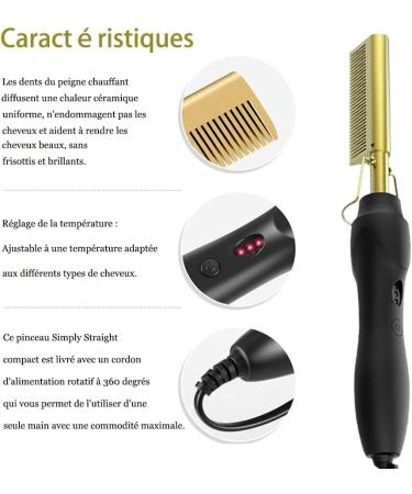 Barley Direct Ceramic Hair Comb - Portable Travel Straightener with 3 Temperature Settings - Multifunction Afro Comb for All - Buy Online on GoSupps.com