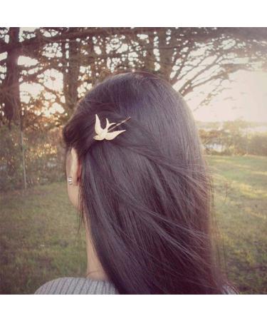 Olbye Sparrow Gold Bird Hair Pins Set for Bridal & Girls | 2 Pcs - Buy Online on GoSupps.com