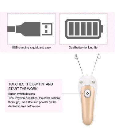 Sonew Thread Epilator for Women - Rechargeable Face Hair Remover | Gold Electrical Threading Epilier for Fine Vellus Hair Removal - Buy Online on GoSupps.com