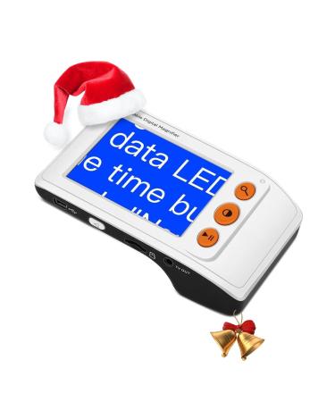 Eyoyo Digital Magnifier Portable Electronic Video Magnifier Reading Aids 3.5 Inch LCD Screen for Low Vision 2x-25x Zoom Foldable Handle Yellow blue white black