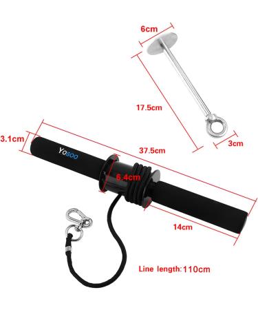 Yosoo Forearm Wrist Blaster Roller Trainer | Arm Strength & Power Training Equipment | Up to 9.5kg Resistance 39cm Rope Length - Buy Online on GoSupps.com