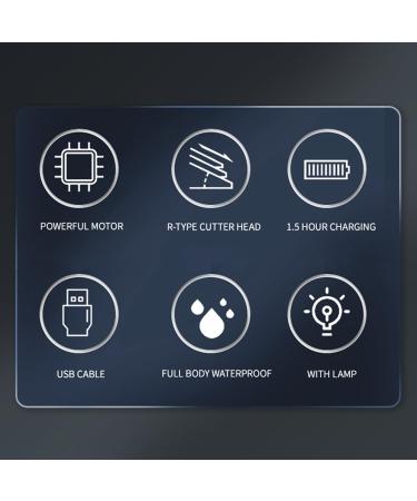 Men's Pubic & Body Hair Trimmer - Waterproof Groomer with LED Light & Ceramic Blade - Electric Razor for Private Parts - USB Rechargeable - Perfect Gift for Him/Dad - Buy Online on GoSupps.com