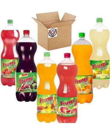 Random Mixed Fruti Fresh Drink 2L - Random mixed From T-Fruitti Orange Peach Raspberry & Mint Pear Grapefruit Red Grape Flavours (06 Mixed)