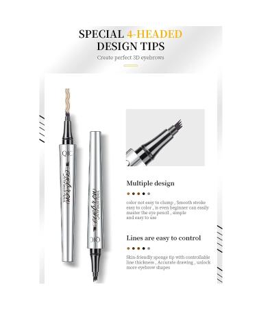 Waterproof Microblading Pencil for Eyebrows - Dark Brown Liquid Tattoo Brow Kit with Micro-Fork Tip Applicator for Smudge-proof, Natural Looking Brows - Long-lasting and Effortless Application - Buy Online on GoSupps.com