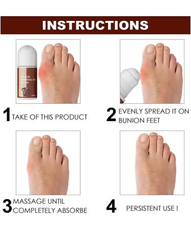 AAOCLO 2pcs Anti Bunion Treatment Oil Pain Relief Roller - Foot Care Corrector for Women & Men - Pro Health Solution - Buy Online on GoSupps.com