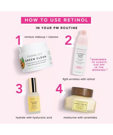 Farmacy 1% Vitamin A Anti Wrinkle Retinol Serum - Resurfacing Formula with Upcycled Ingredients - 1 Fl Oz - Buy Online on GoSupps.com