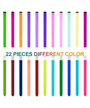 Buy Aomy 22-Piece Colorful Hair Extensions - 50cm Curly Clips for Women Girls & Kids | Perfect for Parties & Festivals - Buy Online on GoSupps.com