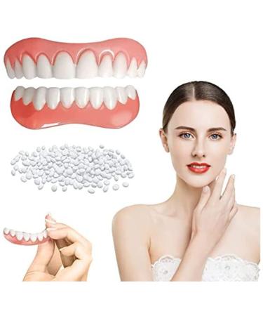 Instant Fake Teeth Dental Veneers for Temporary Tooth Restoration - Upper Jaw Veneers Dentures Socket | Denture Repair Kits - Fix Your Smile At Home! - Buy Online on GoSupps.com