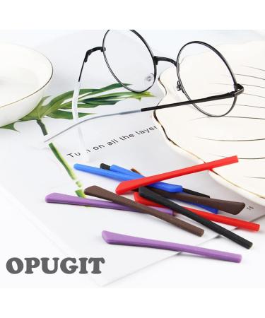 8 Pairs of Anti-Slip Silicone Covers - Slipproof Glasses Hinge Repair Accessories for Metal Thin Sunglasses - Black - Buy Online on GoSupps.com