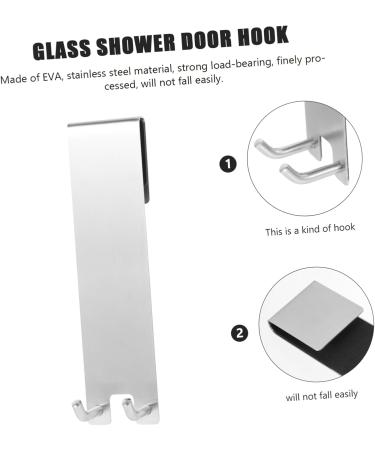 Alipis 2pcs Glass Door Hook Wall Hangers for Clothes Over The Door Coat Hooks Bathroom Door Hook Hanging 18X4.2X3.5CMx2pcs - Buy Online on GoSupps.com