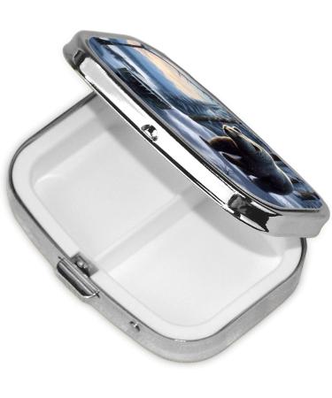 Winter Bear 2 Compartment Pill Case | Cute Travel Pill Organizer for Purse | Small Pill Box Gifts - Buy Online on GoSupps.com