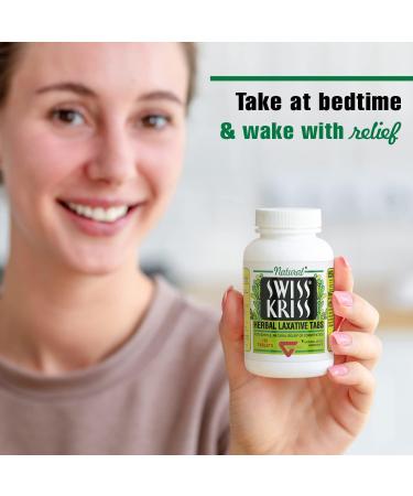 Swiss Kriss Herbal Laxative Tablets - Gentle & Natural Constipation Relief - 120 Senna Laxative Tablets for Adults & Children over Age 6 - Buy Online on GoSupps.com
