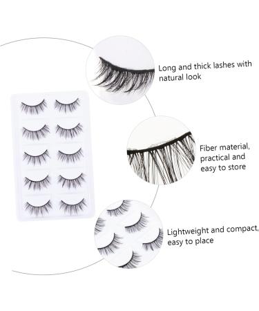 minkissy 5 Pairs False Eyelashes Eyelash Handmade Eyelashes Fluffy Volume Lashes Glue False Lashes Elf Eyelashes Makeup Eyelashes Wispy Eyelashes Artificial Fiber Cross Section 3d - Buy Online on GoSupps.com
