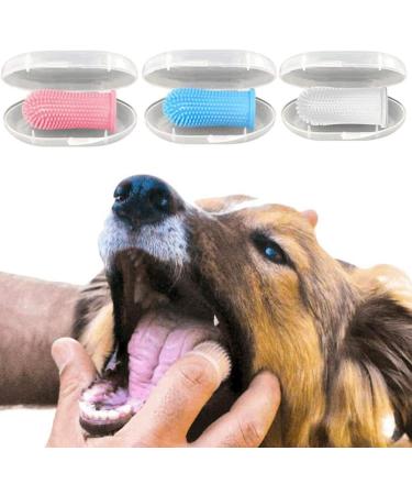 3 Pieces Pet Fingerbrush Silicone Finger Toothbrush Silicone Pet Toothbrushes for Pet Cat and Dog Teeth Cleaning Blue wd2 - Buy Online on GoSupps.com