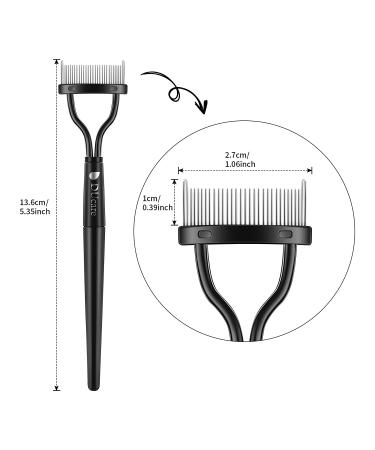 DUcare Eyelash Comb & Eyebrow Brush with Cover | Arc Designed Mascara Applicator and Definer - Black Folding Cosmetic Tool - Buy Online on GoSupps.com
