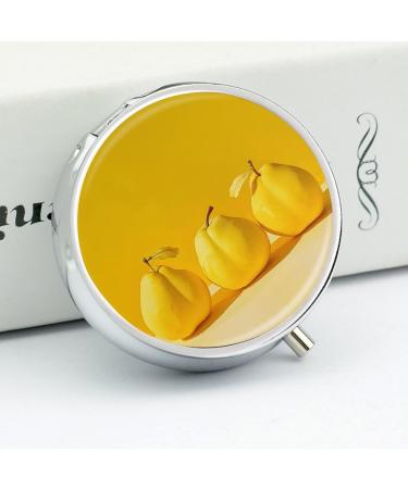 Travel Pill Box - 3 Compartment Portable Pill Organizer with Yellow Fruits Design for Handbag & Pocket - Buy Online on GoSupps.com