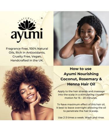 Ayumi Organic Coconut Enriched Hair Oil | Nourishing & Strengthening | Omega 6 for Hair Growth | 150ml - Buy Internationally - Buy Online on GoSupps.com