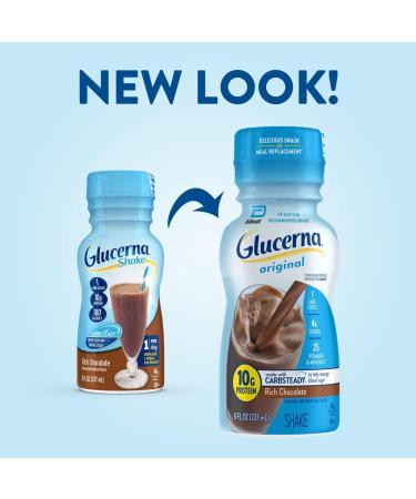 Glucerna Nutritional Shake  Diabetic Drink to Support Blood Sugar Management  10g Protein  180 Calories  Rich Chocolate  8-fl-oz Bottle  24 Count - Buy Online on GoSupps.com